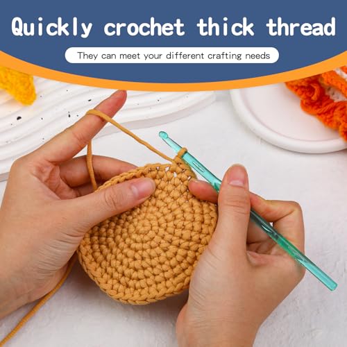 Image of QMNNMA 5.5 mm Crochet Hook, Ergonomic Crochet Hooks, Crochet Needles | Ergonomic Crochet Hooks for Arthritic Hands, Crochet Needles for Yarn, Colorful Transparent Crochet Hook for Beginners