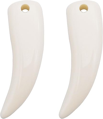 Miniatura 5 de Julie Wang Dije de diente de lobo de resina para Halloween, 90 piezas para collares, aretes, pulseras, joyería, decoración del hogar, suministros de