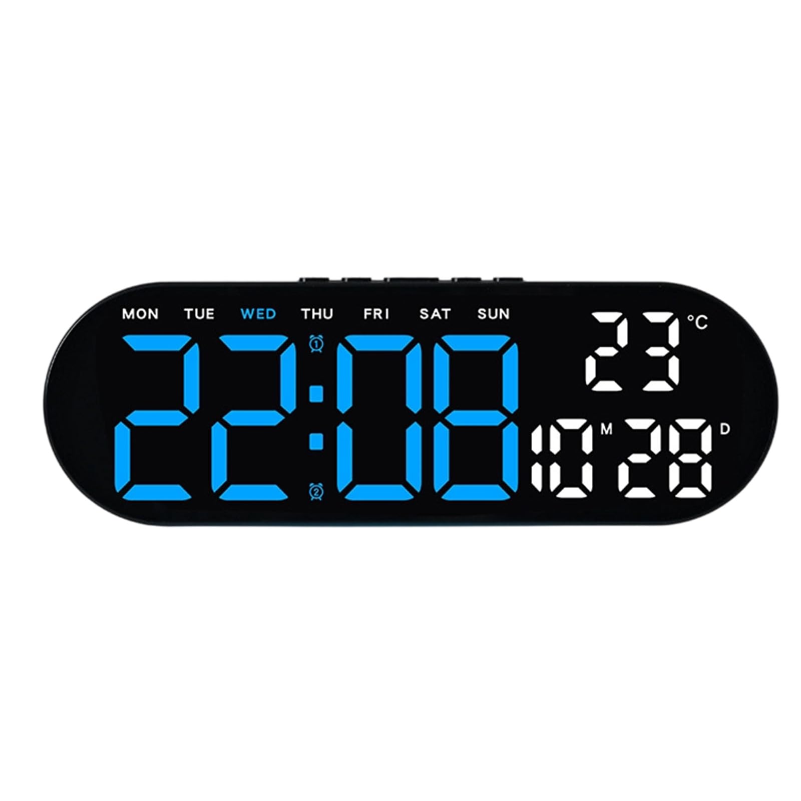 Kaeltsyn Digital Alarm Clock for Bedroom Desk Clock for Living Room Bedroom with Large Numbers, Dimmer, Loud Alarm Day of Week Digital