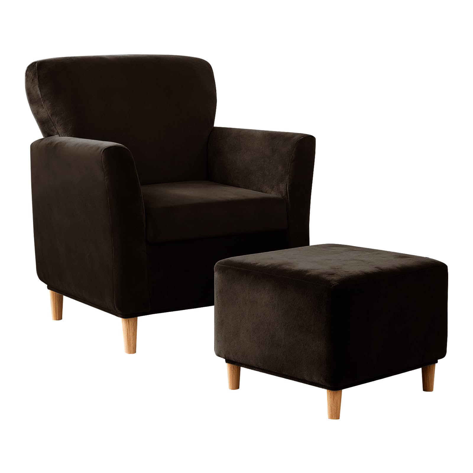 Funda de sillón de terciopelo marrón para salones y banquetes