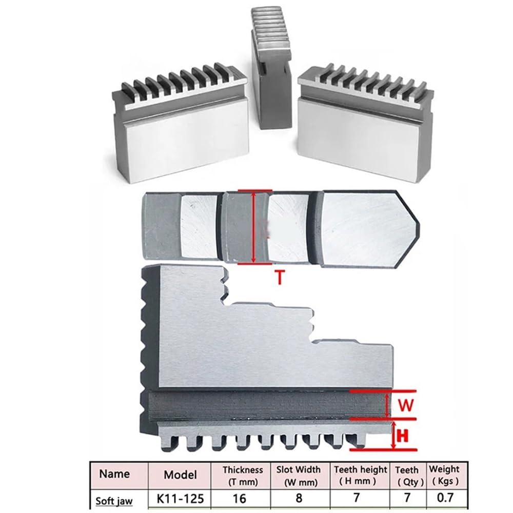 K11-125 Innenbacken Drehfutter 3 Backen Drehfutter Backen Außen weich for 125 mm 130 mm(K11-125 Soft Jaw)
