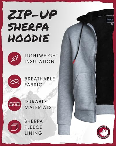 CANADA WEATHER GEAR Men's Hoodie - Casual Sherpa Lined Fleece Full Zip Up Hoodie Sweatshirt - Cozy Hoodies for Men (M-XXL)2