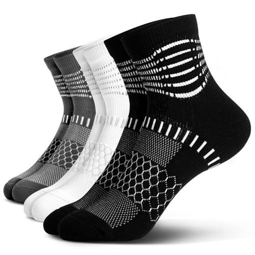 Image of IRAMY Ankle Compression Socks for Women Men Plantar Fasciitis Relief 3 /5 Pairs Cushioned Athletic Running Socks