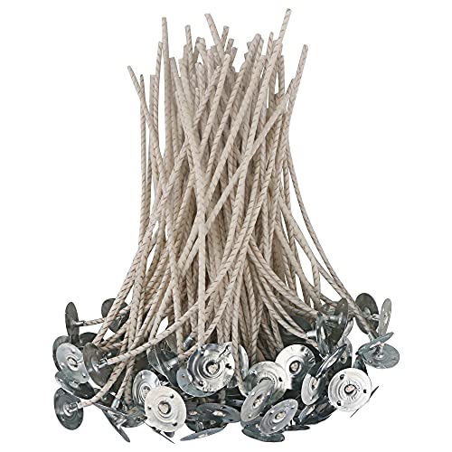 EUPNHY CD Series Wicks for Soy Candles - 100pcs CD 22 6' Pretabbed Cotton & Paper Wicks for Candle Making