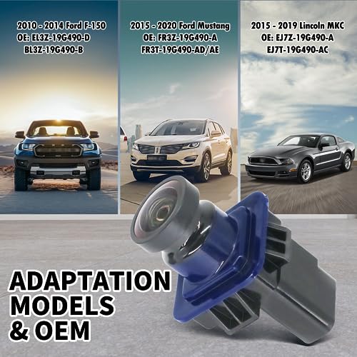 Image of Backup Reverse Camera, Rear View Camera Replacement for Ford F150 Accessories 2010-2014 Ford Mustang 2015-2020 Lincoln MKC 2015-2019 OEM Replaces# BL3Z-19G490-B