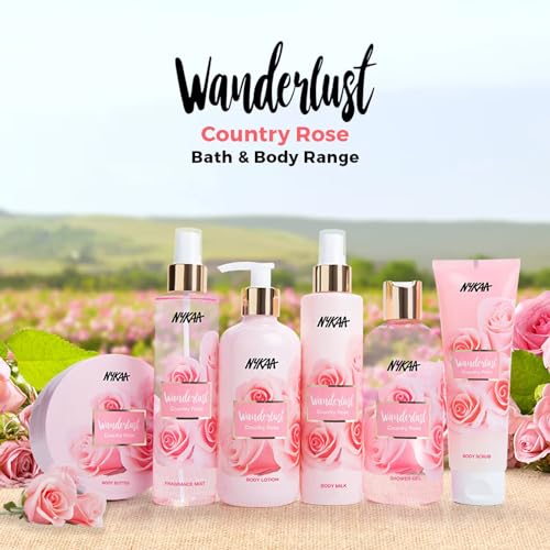 Image of Nykaa Wanderlust Bath and Body Country Rose Fragrance Mist, 200 Ml| Body Mist For Women| Long-Lasting Rose Fragrance| Paraben Free, Cruelty Free, Vegan Formula