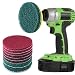 SIQUK 9 Pieces Scrub Pads 4 Inches Drill Power Brush Tile Scrubber Scouring Pads Cleaning Kit including 3 Kinds of Abrasive Buffing Pads Replacement and 1 Pc Hook Attachment for House Cleaning
