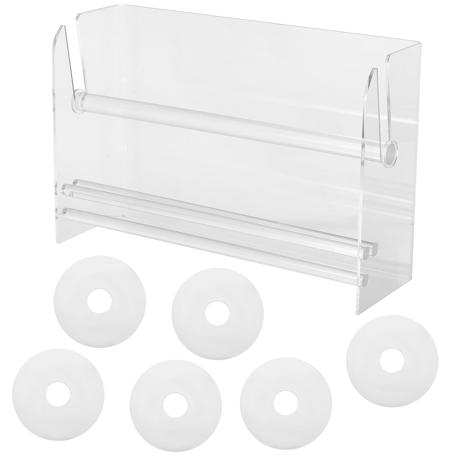 Verstellbarer Etikettenrollenspender Transparenter Organizer mit 7 Fächern aus Acryl Einfacher und Benutzerfreundlicher Aufkleberrollenhalter für Büro und Schreibtisch