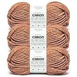 Caron All Day Wool Sand Dune Yarn - 3 Pack of 170g/6oz - 80% Acrylic 20% Wool - # 6 Super Bulky - 108 Yards - Knitting/Crochet