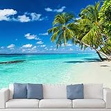 SIGNWIN Wall Mural Beach Seascape Removable Self-Adhesive Wallpaper Wall Decoration for Bedroom Living Room - 100x144 inches