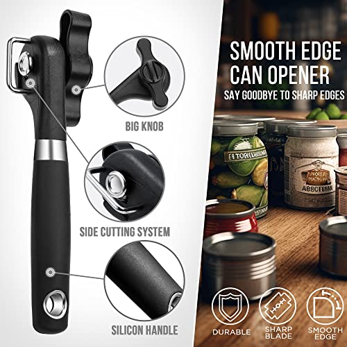 Can Opener Manual | Effortlessly Open Cans With Our Smooth Edge Manual Can Opener – Heavy Duty Can Opener With Soft Grip And Durable Stainless Steel Design #TOP1