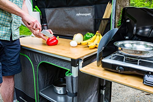 SylvanSport Outdoor Camp Kitchen System for Easy Cooking, Clean Up, Camping Meal Prep, Glamping and Camping Essentials, Dine-o-Max Large Version