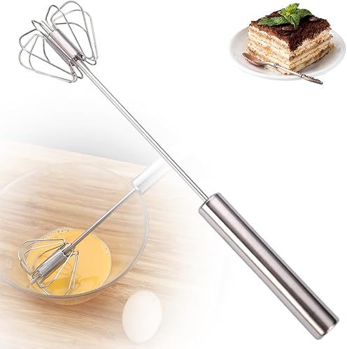 Miniatura 10 de Nuevo Batidor de Huevos Semiautomático de Acero Inoxidable 2025, Mezclador Agitador de Empuje Manual, Batidora Giratoria Multifuncional Rotativa,