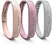 WindTeco Correa para Fitbit Flex 2, 3 x Reemplazo de Silicona Suave Deportivo Sport Strap Band con Broches para Fitbit Flex 2 Wireless Actividad Pulsera Brazalete, Rosa, Púrpura, Gris