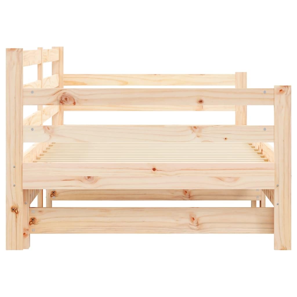 vidaXL Divano Letto con Letto Estraibile 90x200cm Legno Massello Pino