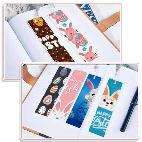 Marque-pages pour écrivain et enseignant, lot de 6 lapins avec pompon anti-perte