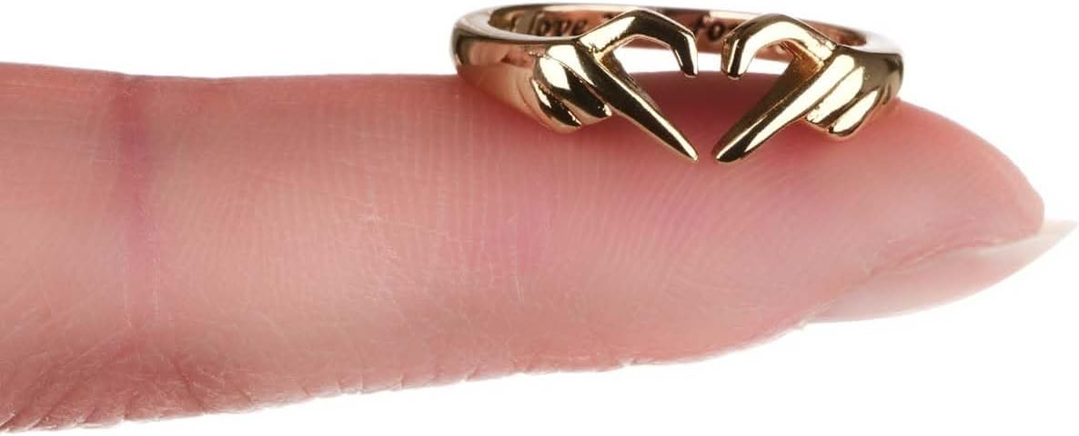 Granddaughter Hug Ring For Hope Rings, Stainless Steel Motivation Hugging Hands Open Engraved Always With You Message Adjustable Non Tarnish Jewelry Birthday Gift Card - Image 6