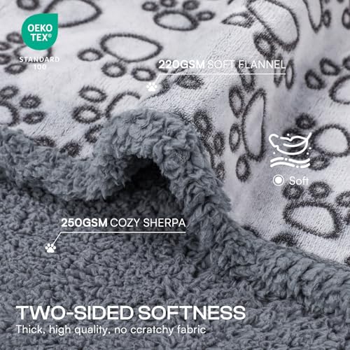 Image of Luciphia Waterproof Pet Blankets for Couch Sofa Bed Cover Liquid Pee Proof Washable Soft Fluffy Large Dog Blanket Reversible Furniture Protection Paw Grey Small(40 inch x 28 inch)