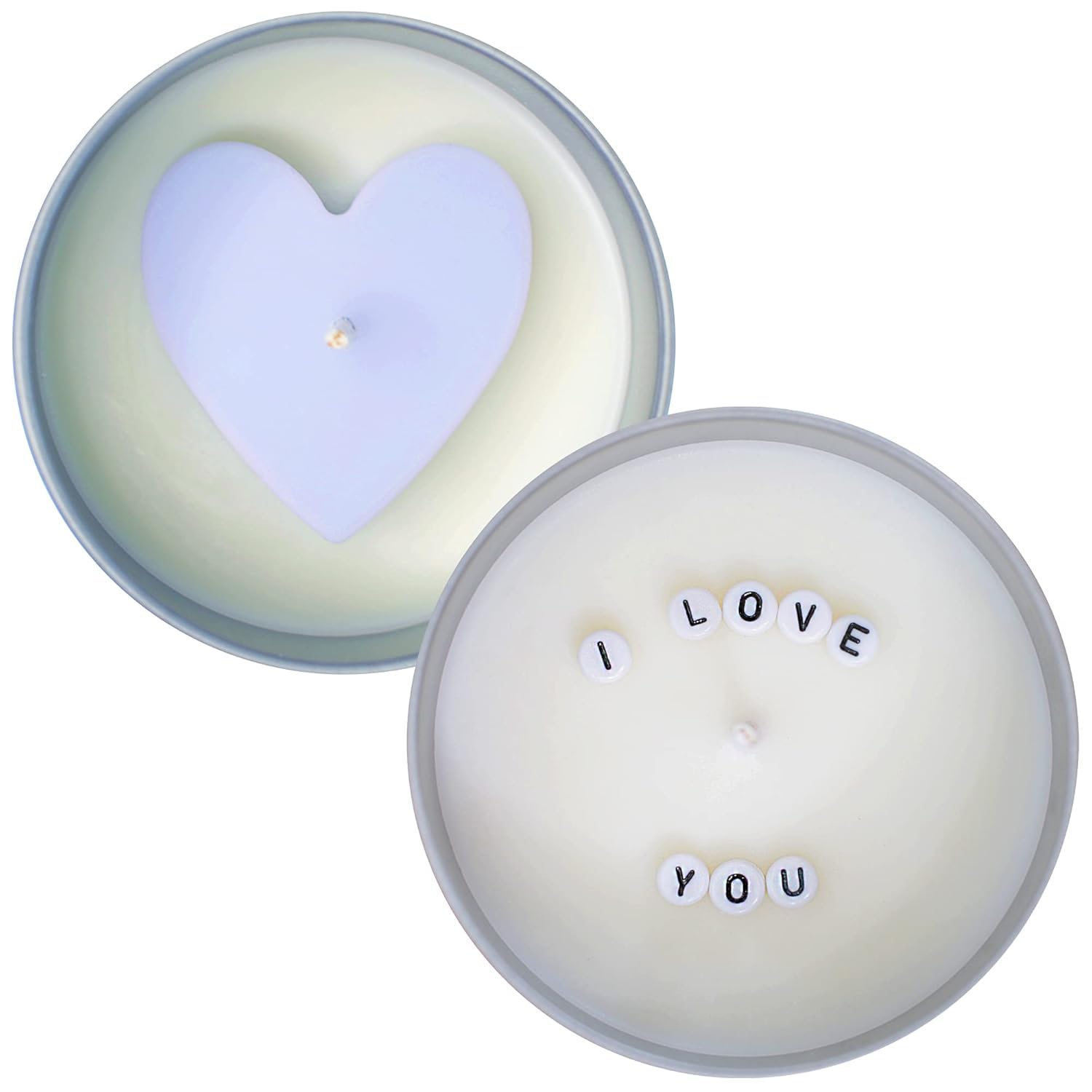 Hidden Message Candles, I Love You, Gifts for Her, Gifts for Him, Gift for Couple, Best Gift, Hand Poured Soy Candle (Blue Heart)