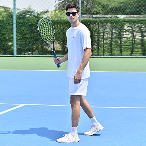 Savalino Men's Tennis T-Shirt Athletic Casual Workout Gym Training Xl White #TOP7