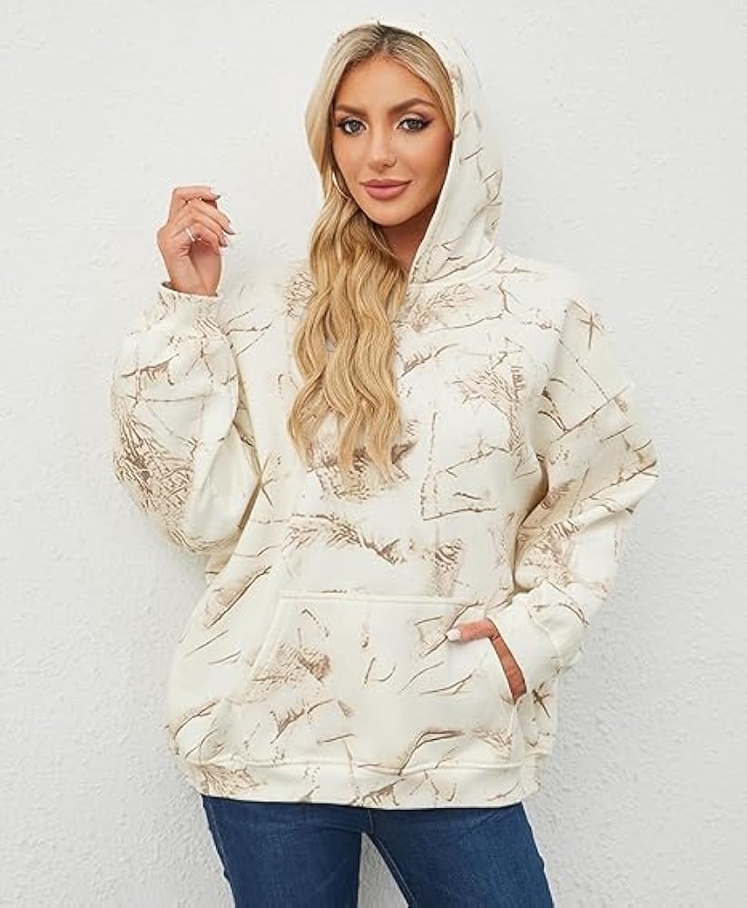 Amazon.com: heyheyshine Womens Camo Hoodies Maple Leaf Print