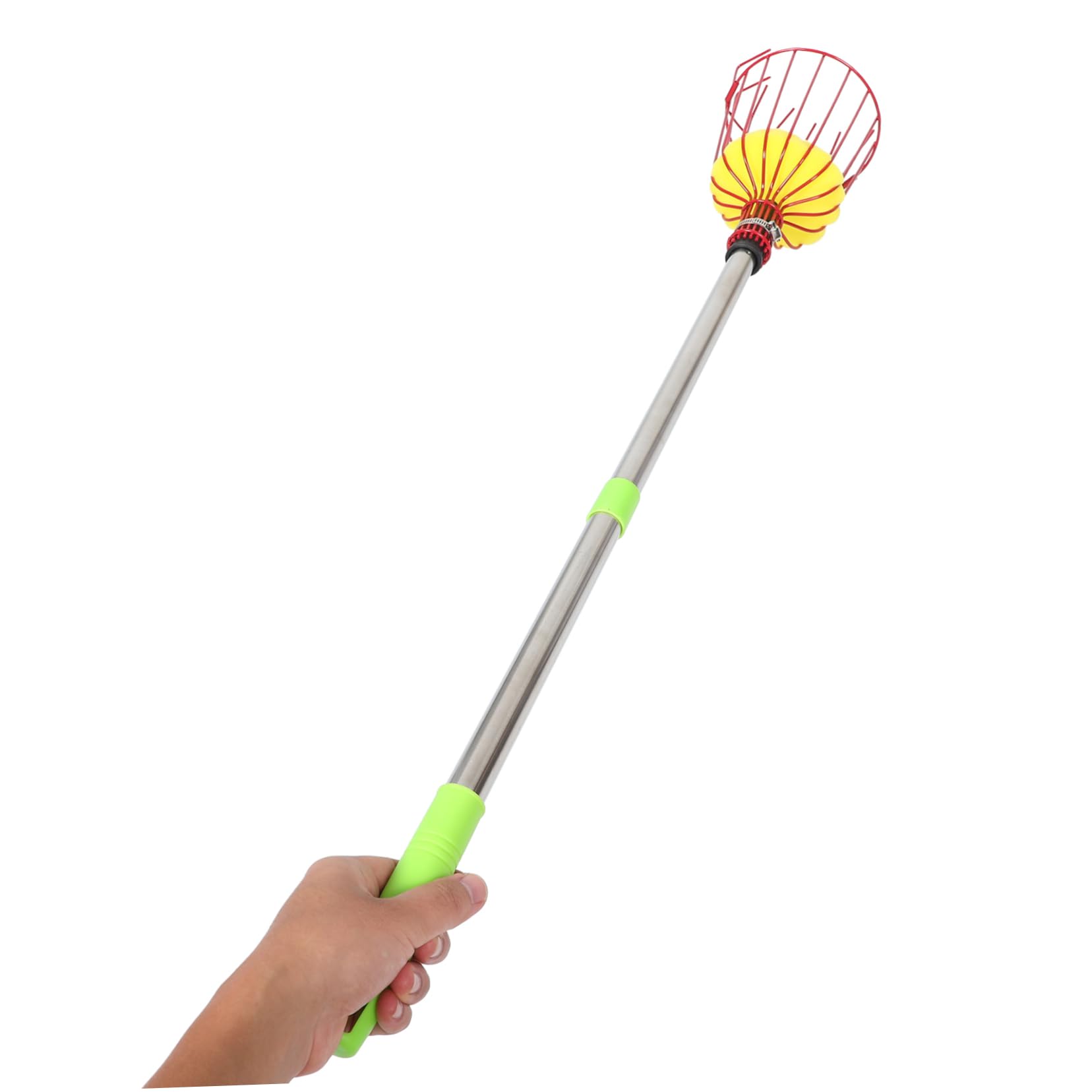 1.6m Cueille-Fruits Extensible avec Panier pour Fruits Perche à Fruits Réglable pour Cueillette Facile