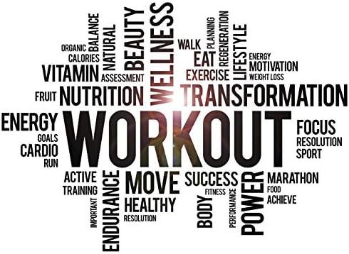 Vinyl Wall Decal Workout Wellness Health Gym Fitness Center Sport Motivational Words Stickers Mural Large Decor (ig6249) Black