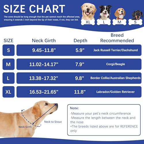 Image of ASENKU Dog Cone Collar, Soft Adjustable Cone for Dogs to Stop Licking, Lightweight Recovery Dog Cone After Surgery, Pet E-Collar for Small, Medium & Large Dogs(Blue, XL)