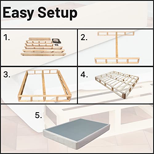 Mayton 4.5-Inch Twin Xl Box Spring/Foundation-Easy Simple Assembly, Durable Strong Wood Structure For Pressure Relief, Mattress Support System, Compact Size For Tight Spaces, White #TOP5