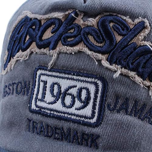 Image of 1969 Denim Washed Stylish Cap for Men Women with Brim (Fit to Head Size - Approx 54CM to 60CM)