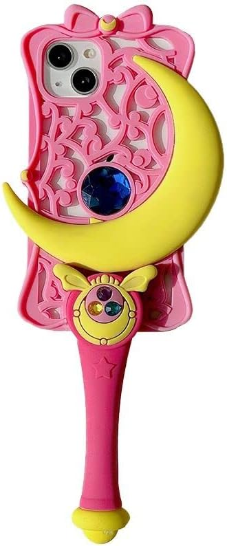 Funda de silicona suave súper gruesa para Apple iPhone 1212 Pro iPhone12 iPhone12 iPhone12Pro Sailor Moon Crystal Wand color rosa intenso japonés 3D