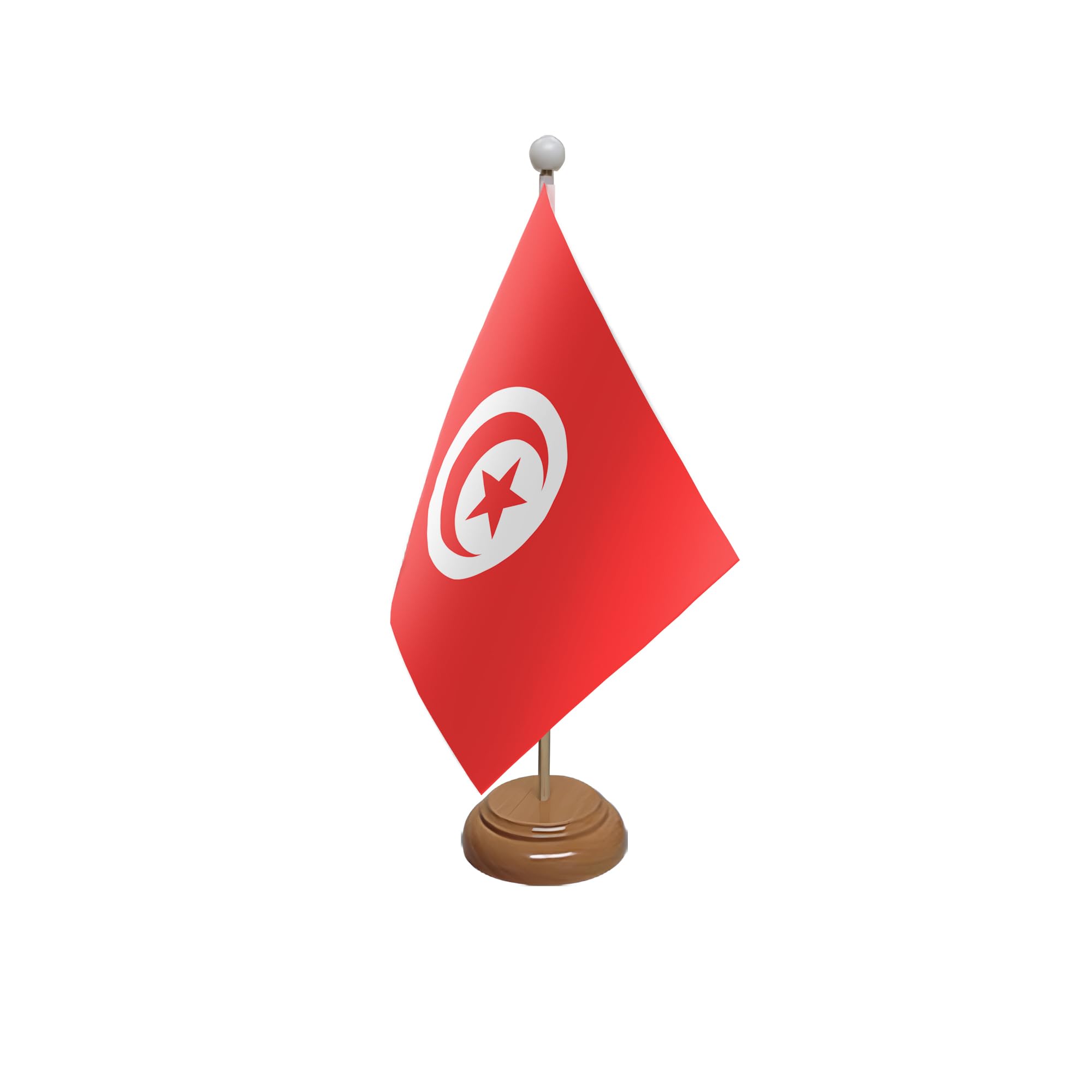 Flagtex Tunisia Wooden Table Flag With Wooden Base