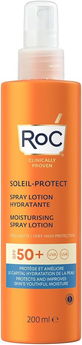 RoC Sun Cream Soleil-Protect, Moisturising Spray Lotion SPF 50 | for Sensitive Skin | 200 ml