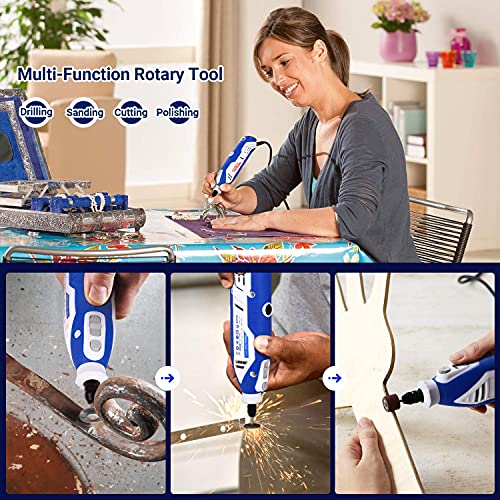 Apexforge M6 Variable Speed Rotary Tool Kit, Keyless Chuck & Flex Shaft, 172 Pcs Accessories, 6-Speed, 4 Attachments & Carrying Case For Craft Projects/Diy Creations/Cutting/Engraving #TOP4