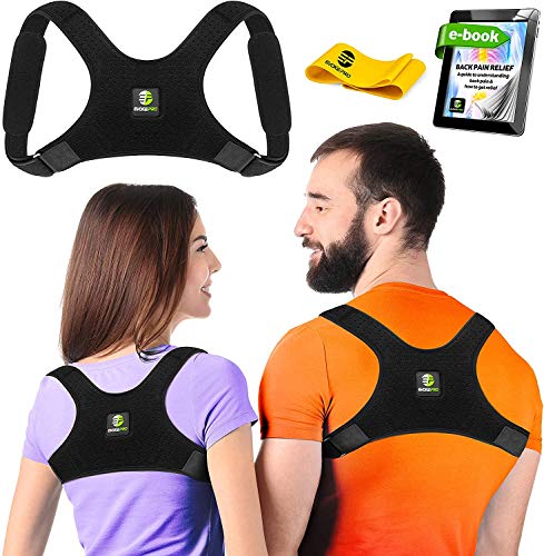 Back Posture Corrector for Women and Men - Shoulder Brace Back Posture Corrector - Upper Back Support - Back Straightener Posture Corrector - Resistance Band Included (X-Large)