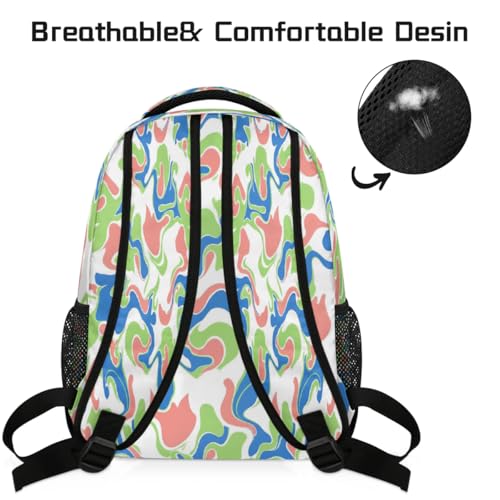 Mochila escolar de viaje ligera y cómoda con estampado Vortex para jóvenes 4