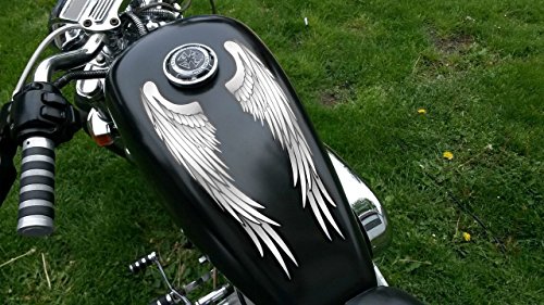 harley davidson wing decal - Wing Decals Stickers (Silver) for Harley Davidson Honda Shadow & All Motorcycles Helmets