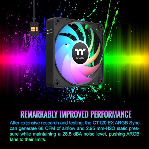 Image of Thermaltake CT120 EX ARGB Sync PC Cooling Fan (3-Fan Pack), Magnetic Connection, 5V Motherboard Sync, 16.8 Million Colors 9 Addressable LEDs, 120 mm Case /Radiator Fan, CL-F181-PL12SW-A