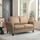 Lifestyle Solutions Watford Loveseat with Rolled Arms, Light Brown