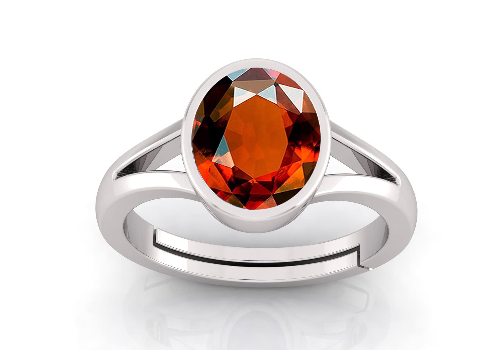 11.25 Ratti 10.00 Carat Gomed Silver Ring Ceylon Loose Gemstone Lab - Certified Natural AA+ Quality Hessonite Garnet Adjustable Silver Ring for Man and Women-image-39