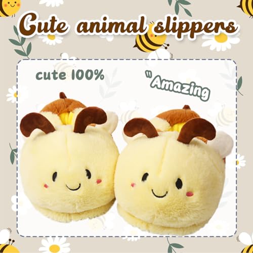 Caramella Bubble Women Animal Bee Slippers: Cute Novelty Warm House Shoes Memory Foam Cartoon Outdoor Slippers for Adults2