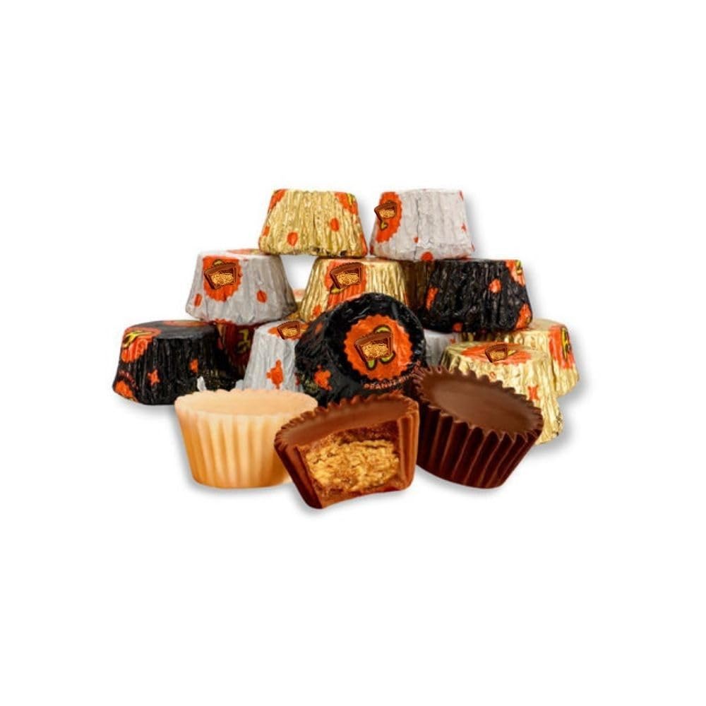 Assorted Mini Peanut Butter Candy Cups and Bars Individually Wrapped Bulk Bag - 5 lb (Approx. 250 pieces)