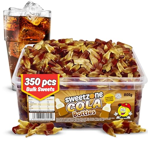 Sweetzone Small Cola Bottles Halal Sweets Tub 805g Approx. 350 Cola Bottle Jelly Candies Bulk Pick and Mix Pack Retro Candy Party Bag Treats Sweet Gift Kids & Adults