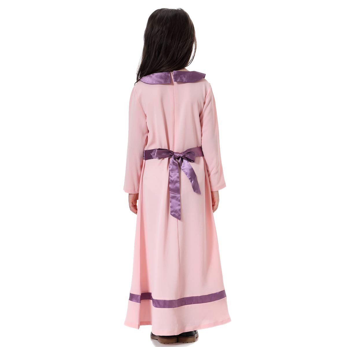 BaronHong Moslemiczny islamski arabska dziewczynka Abaya długi pasek na ubrania Thobe w zestawie, Rosa, 100 cm