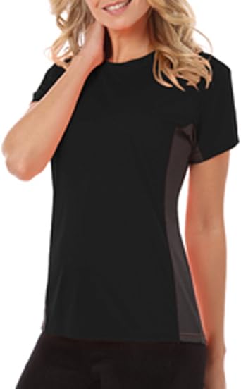Blue Generation BG-6304 - Ladies Colorblock Tee 3 X Large, Black - Graphite