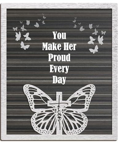 Memorial Plaque Sympathy Gifts for Loss of Loved One, 'You Make Her Proud Every Day' Wooden...