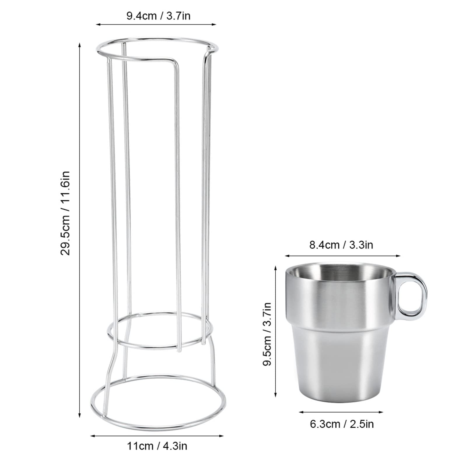 Edelstahl Kaffeebecher Set, Doppelwandig, 6 Stück
