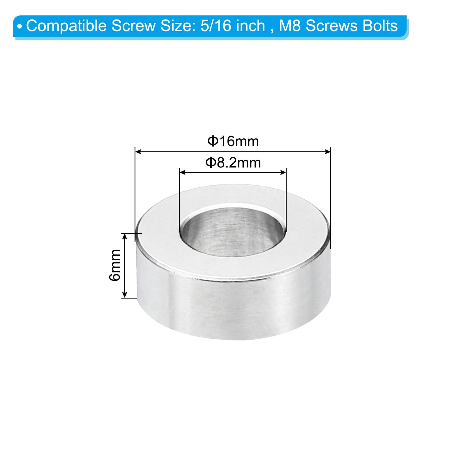 TA-VIGOR 5Pcs M8 Aluminum Spacer - Image 2