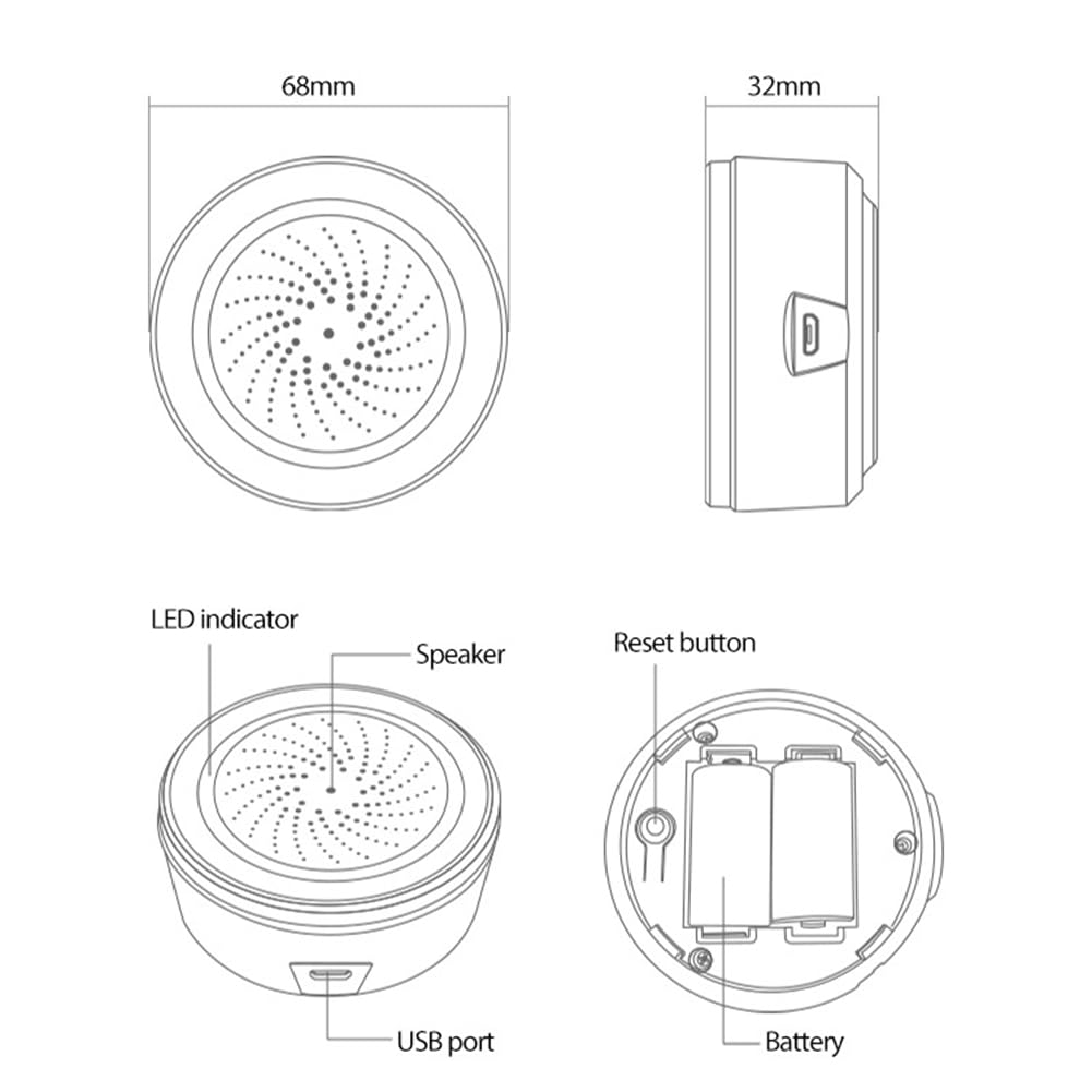 Tuya ZigBee Smart Sound And Light Sirena Sensor Smart Life de Seguridad para el Hogar Tuya Gateway Hub Sirena Alarma para Tuya