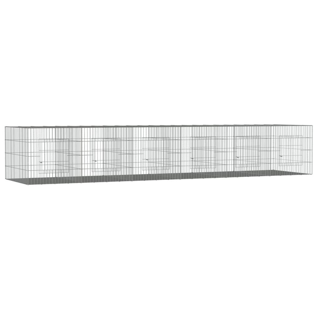 vidaXL Jaula para Conejos 6 Paneles Hierro galvanizado 327x79x54 cm